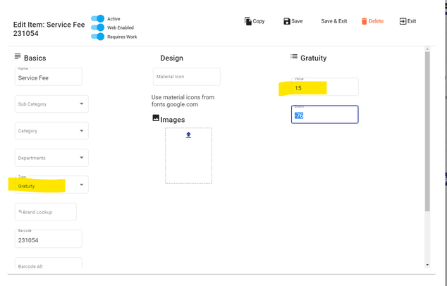 Item Setup from Catalog