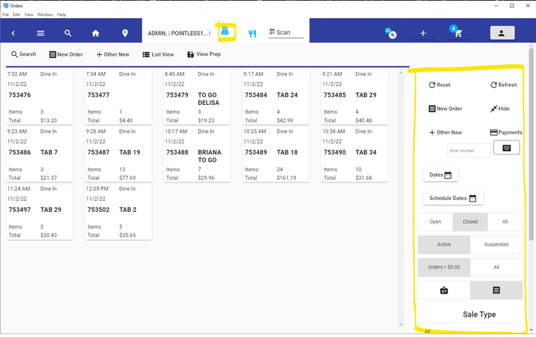 Order View With Filter