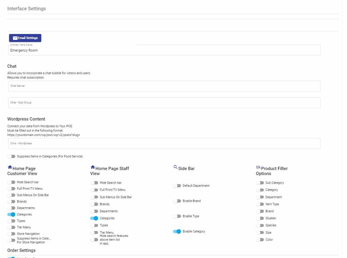 Interface Settings