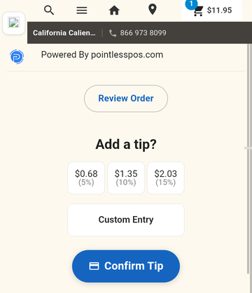 Additional Tip Screen